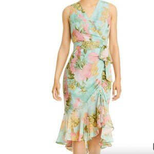 Eliza J green floral midi dress